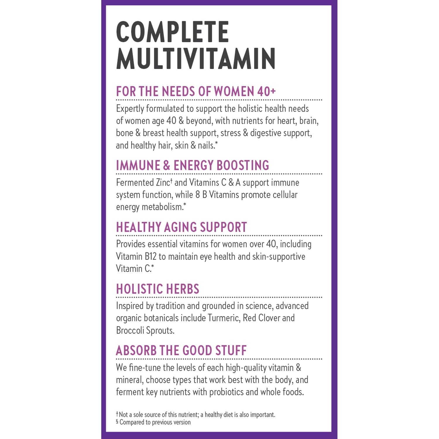New Chapter Women’s Multivitamin 40+, extra B6 & 96 Count (Pack of 1), Multi