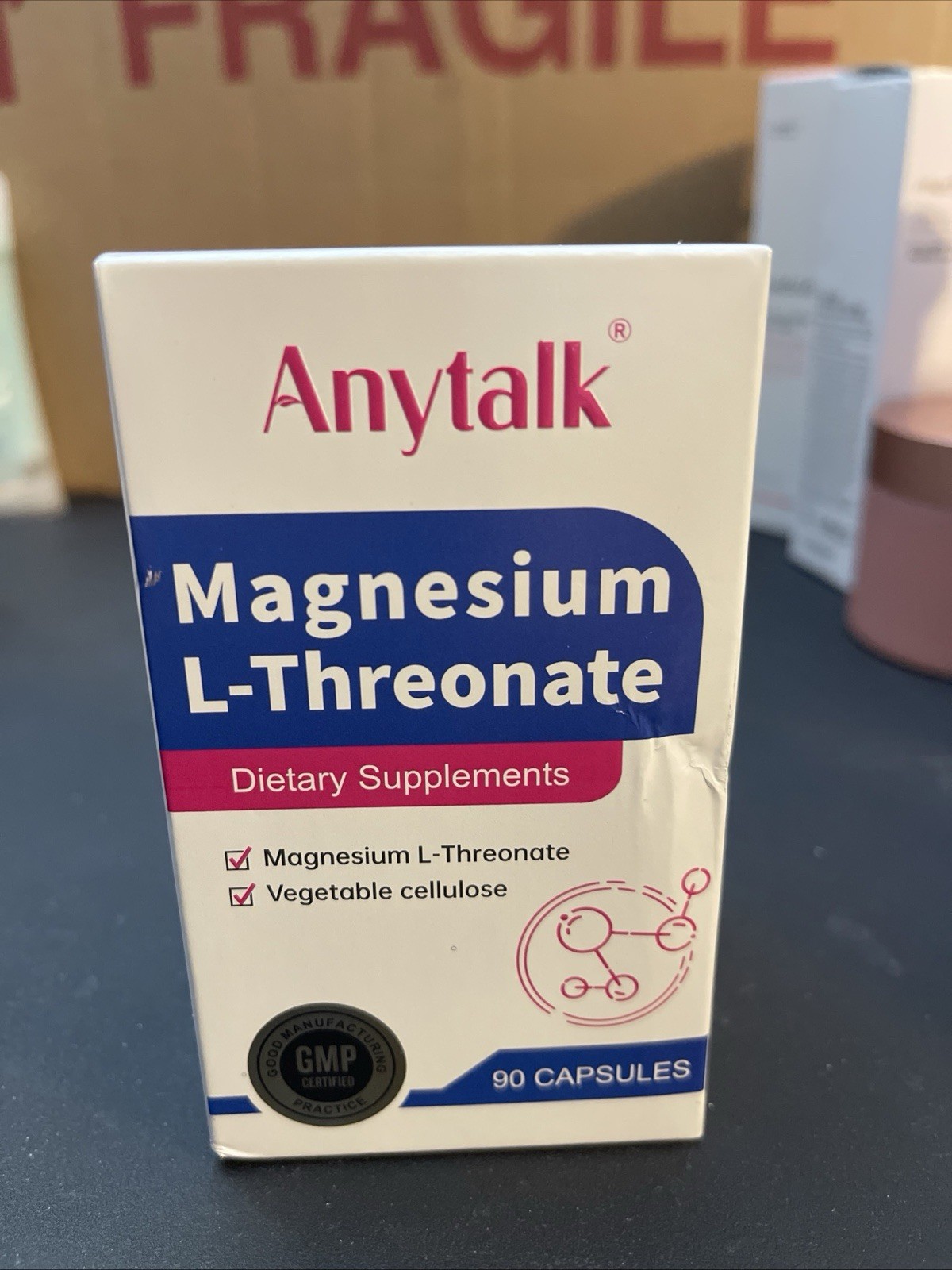 ANYTALK Magnesium L-Threonate Magnesium Breakthrough Supplement 90ct Exp 07/2028
