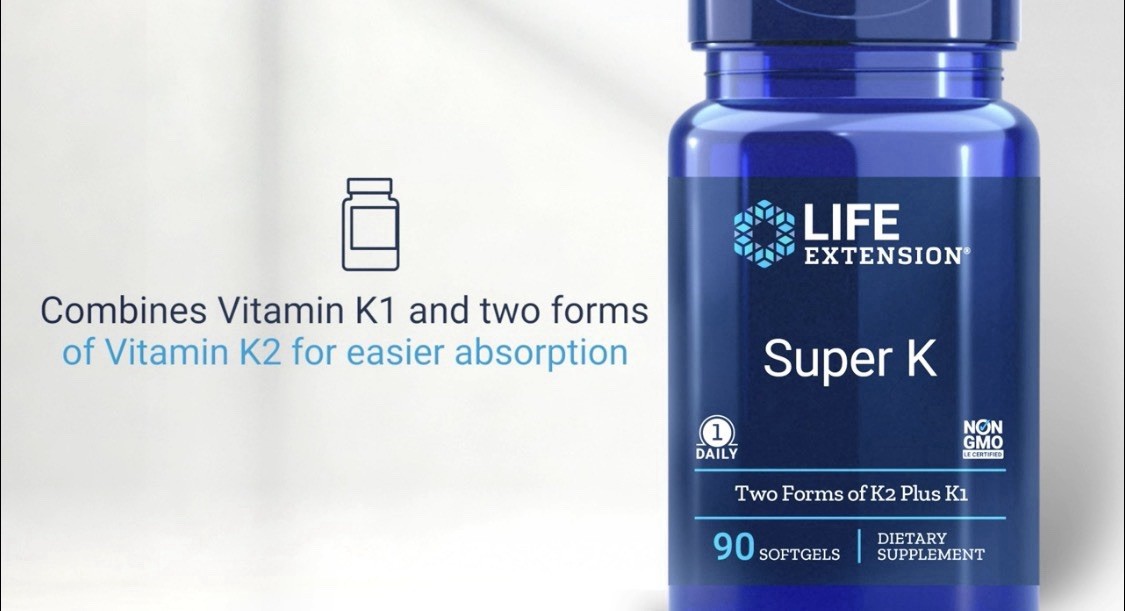 Life Extension Super K, Advanced K2 Complex (MK-7) K1, Heart & Bone Health