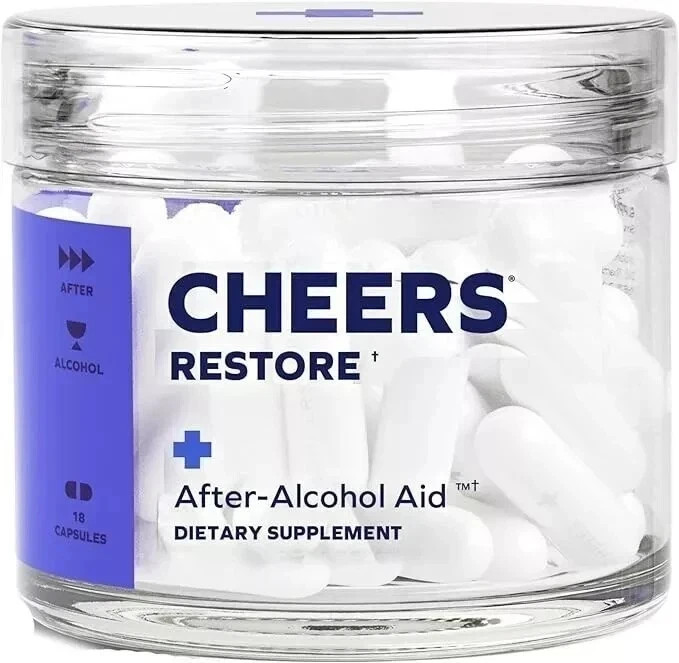 3 Bottles Cheers Restore Supplement w/ DHM + L-Cysteine – After-Alcohol Aid NEW