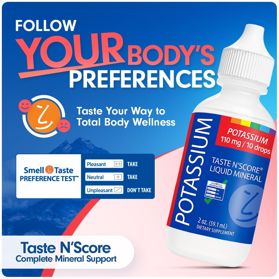 Taste N’ Score Potassium Liquid Ionic 2 Fl Oz (Pack of 1), Natural
