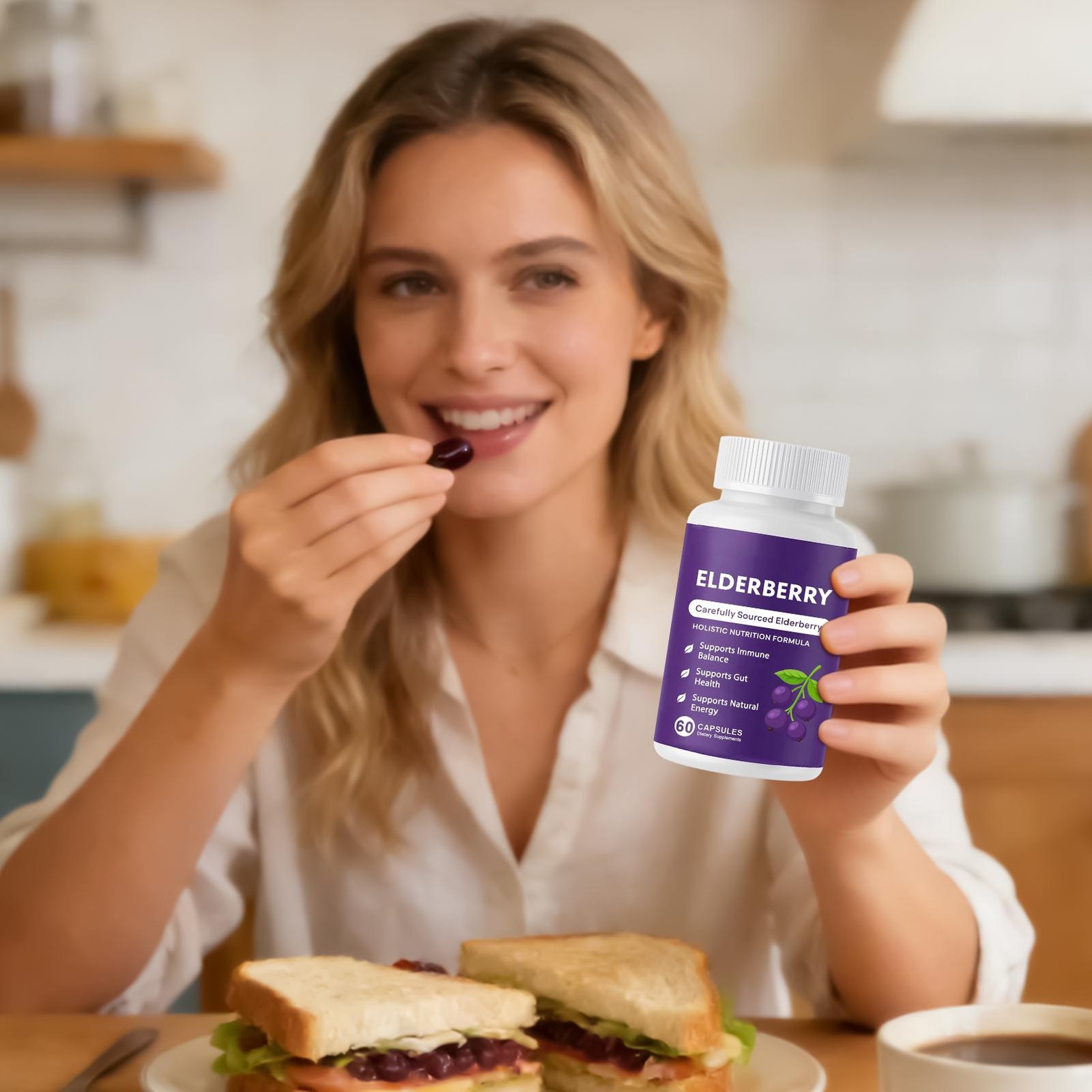 Support Elderberry Gut Elvera Complex – Organic Black Elderberry Soft Capsules