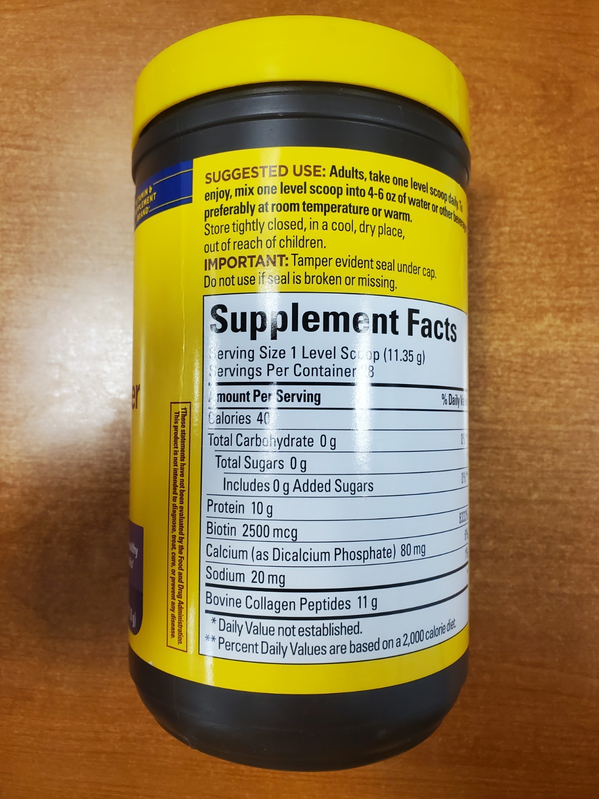 Nature Made Collagen Peptides & Biotin Powder 28 Day Supply 11.2oz Exp. 3/27 E3C