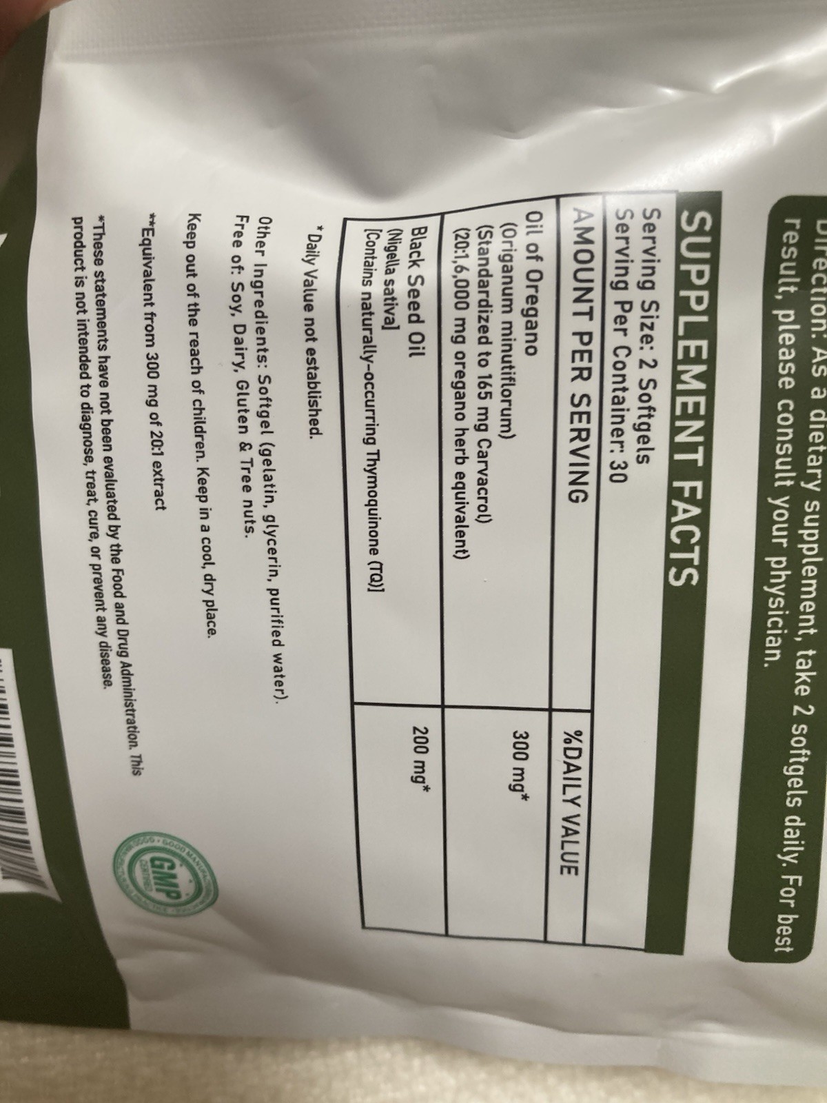 Resilia Organic Oregano Oil Softgels with Black Seed Oil 6000mg – Capsules 60ct