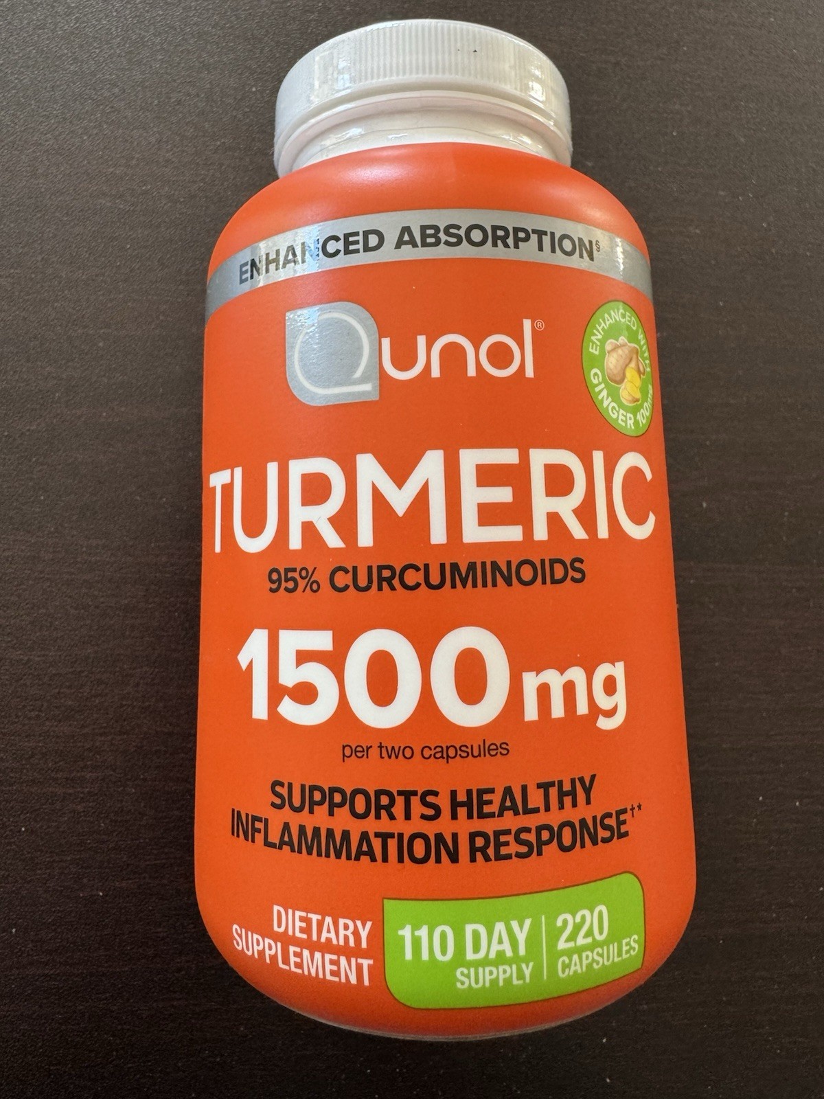 Qunol Turmeric 95% Curcuminoids 1500mg – 220 Capsules,EXP:09/28