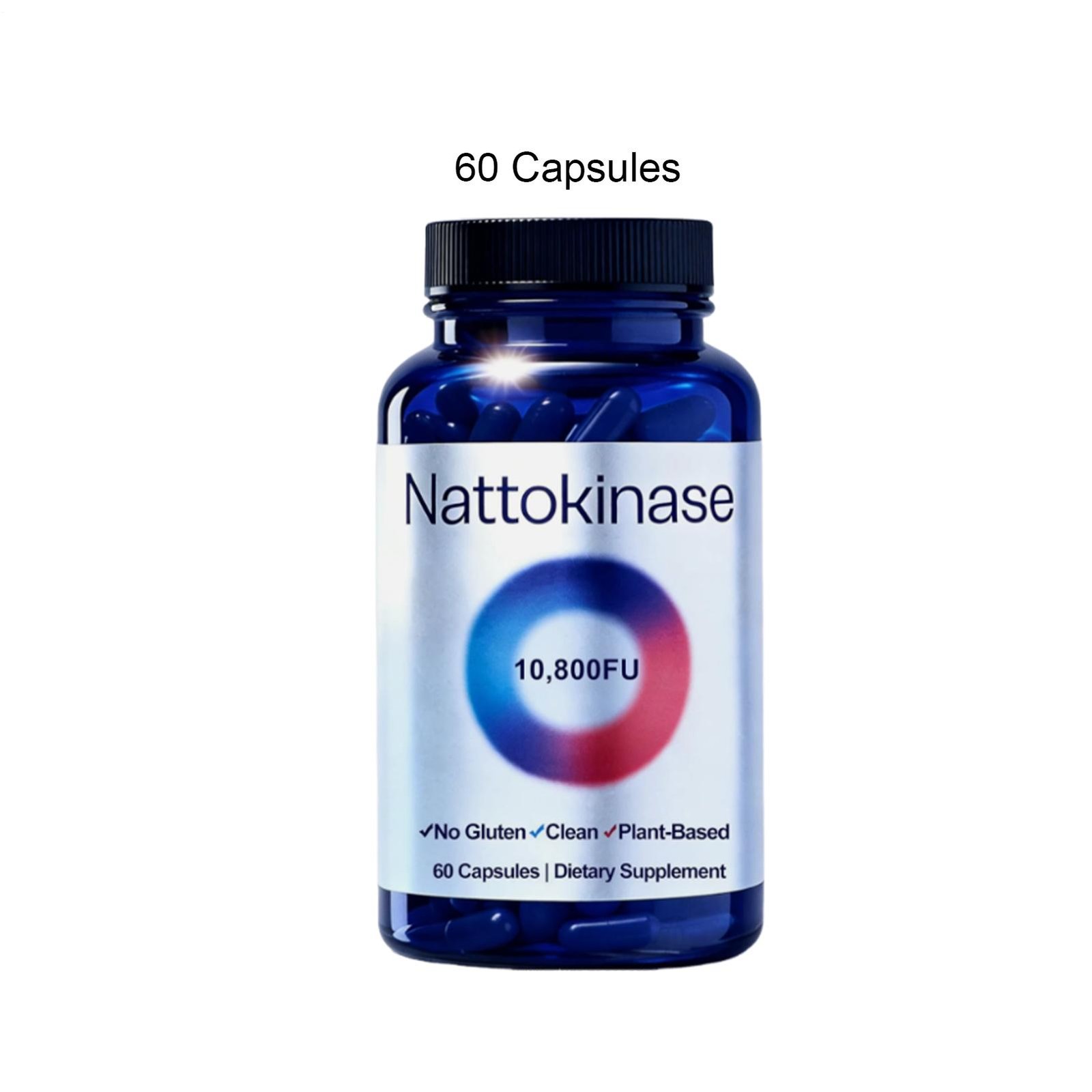 2 Pack Nattokinase Supplement – 10800 FU 60 Capsules Pure & Vegan, Gluten Free