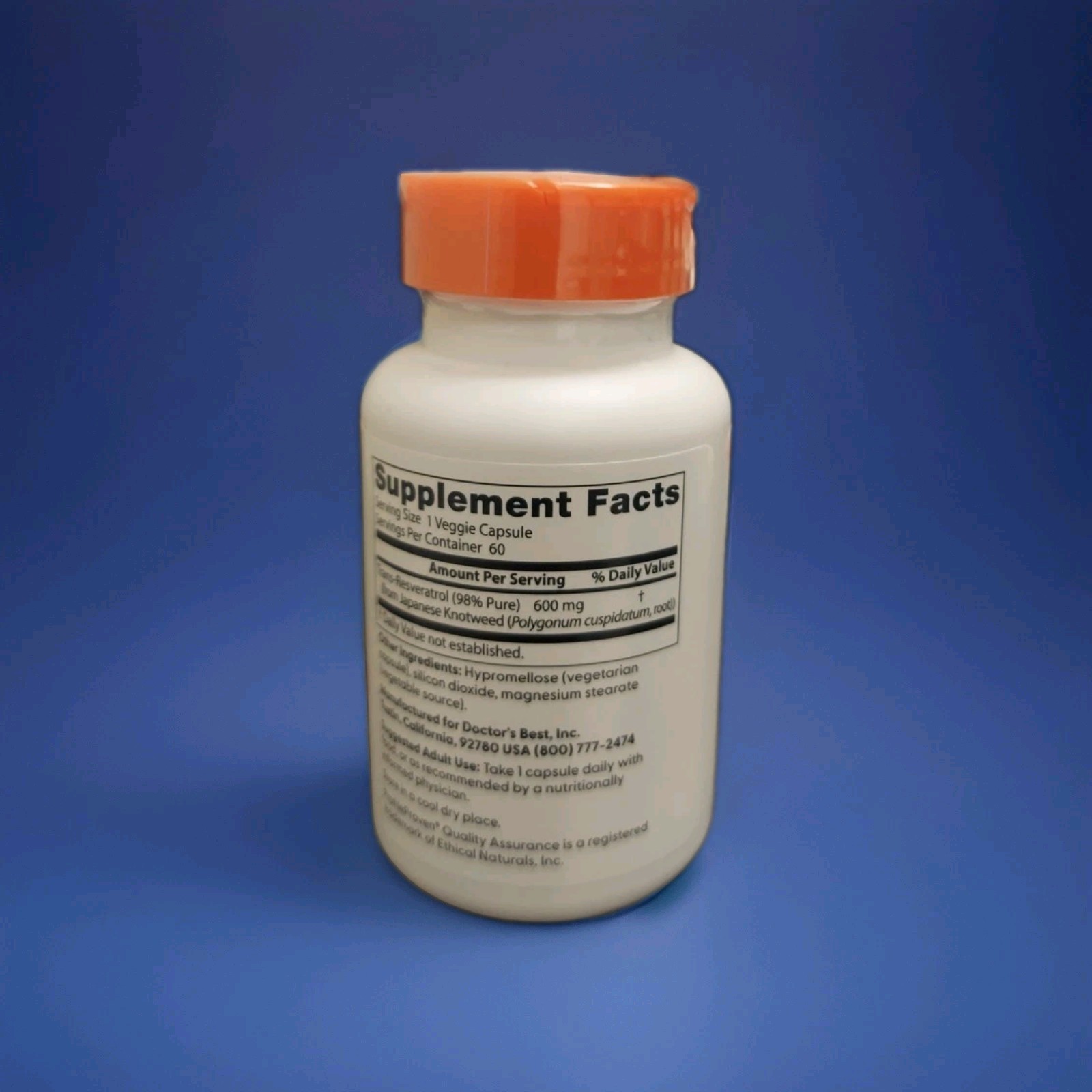 Doctor s Best Trans-Resveratrol 600 mg 60 Veggie Caps Gluten-Free, Soy-Free,6/27