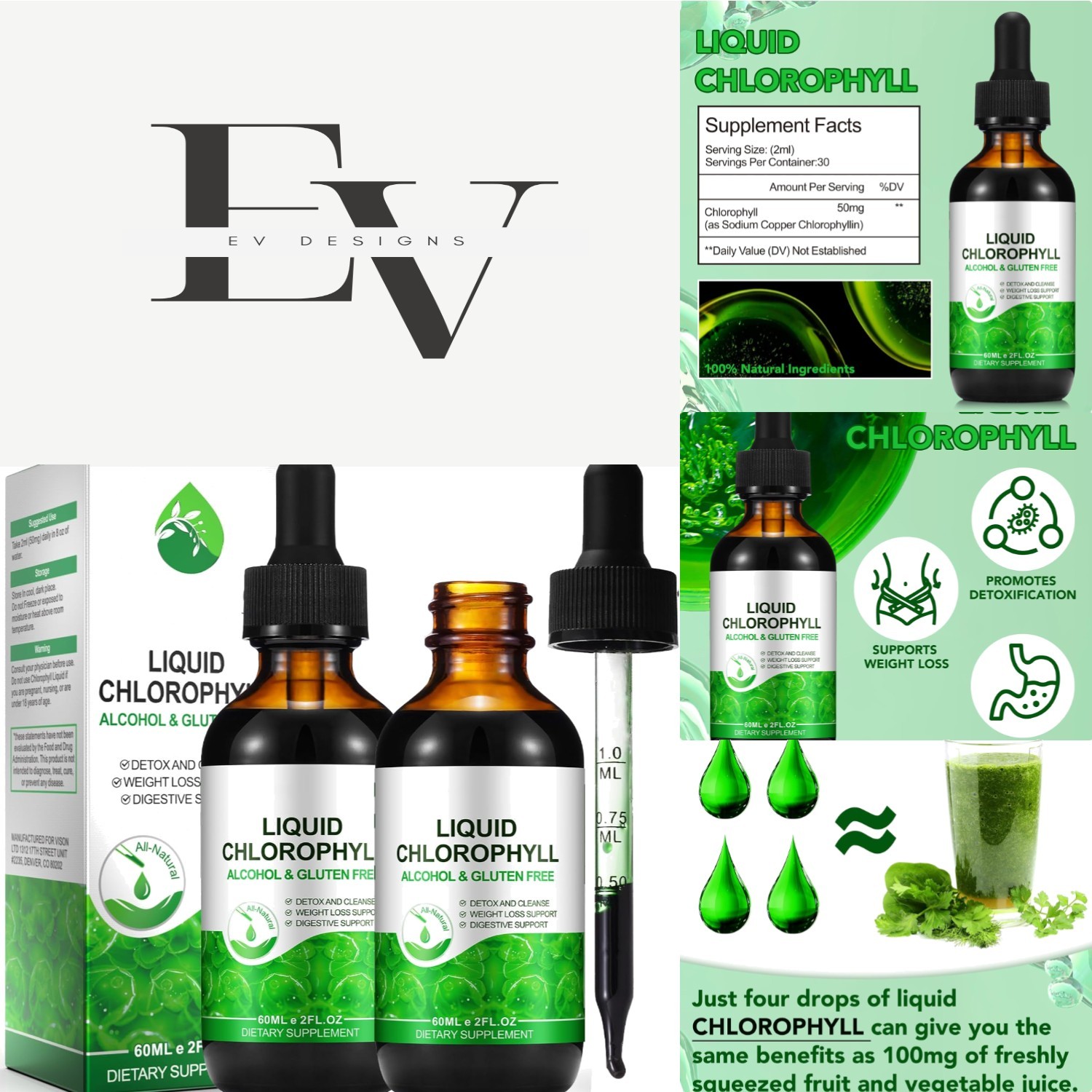 All-Natural Chlorophyll Drops – Supports Odor Balance & Digestive Health 60ml