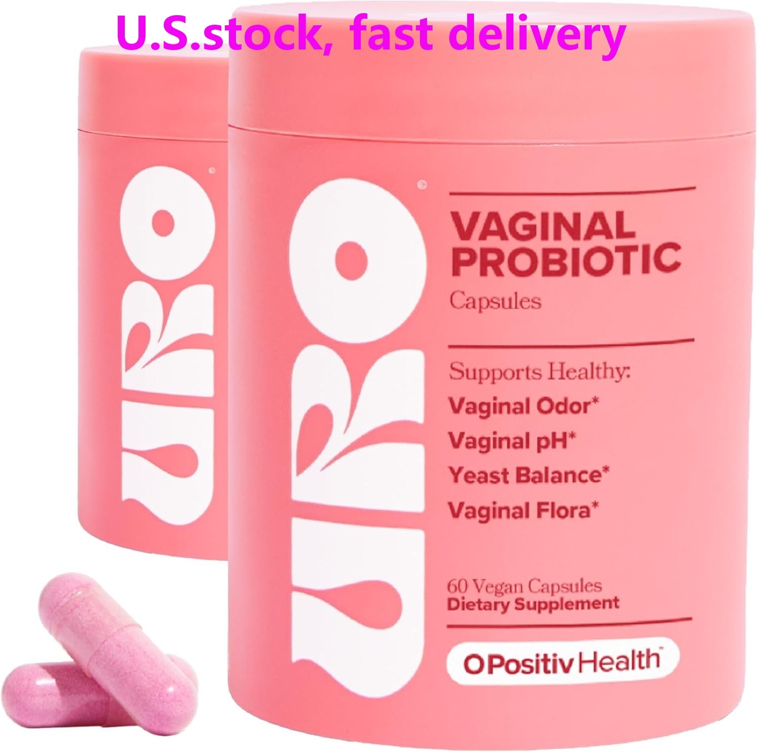 2PACK URO O Positiv Vaginal Probiotics for Women pH Balance w/ Prebiotic New
