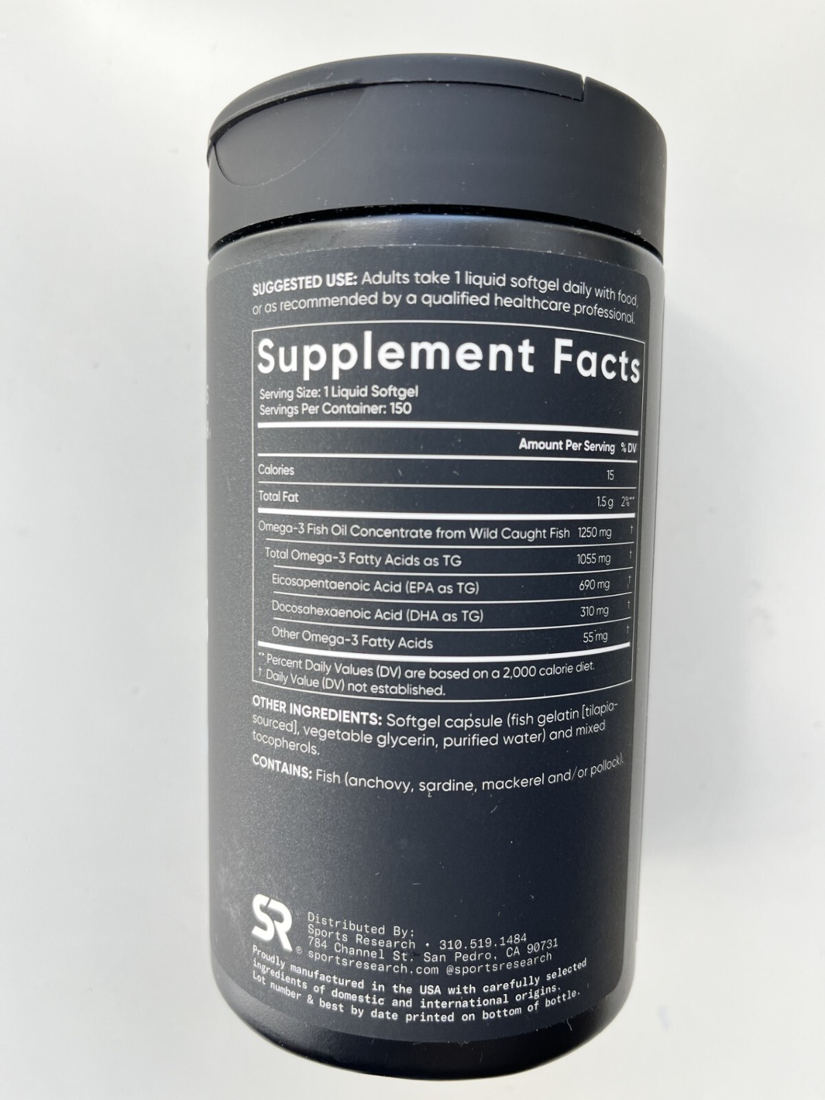 Sports Research Triple Strength Omega-3 Fish Oil, 150 Fish Softgels EXP 08/2026