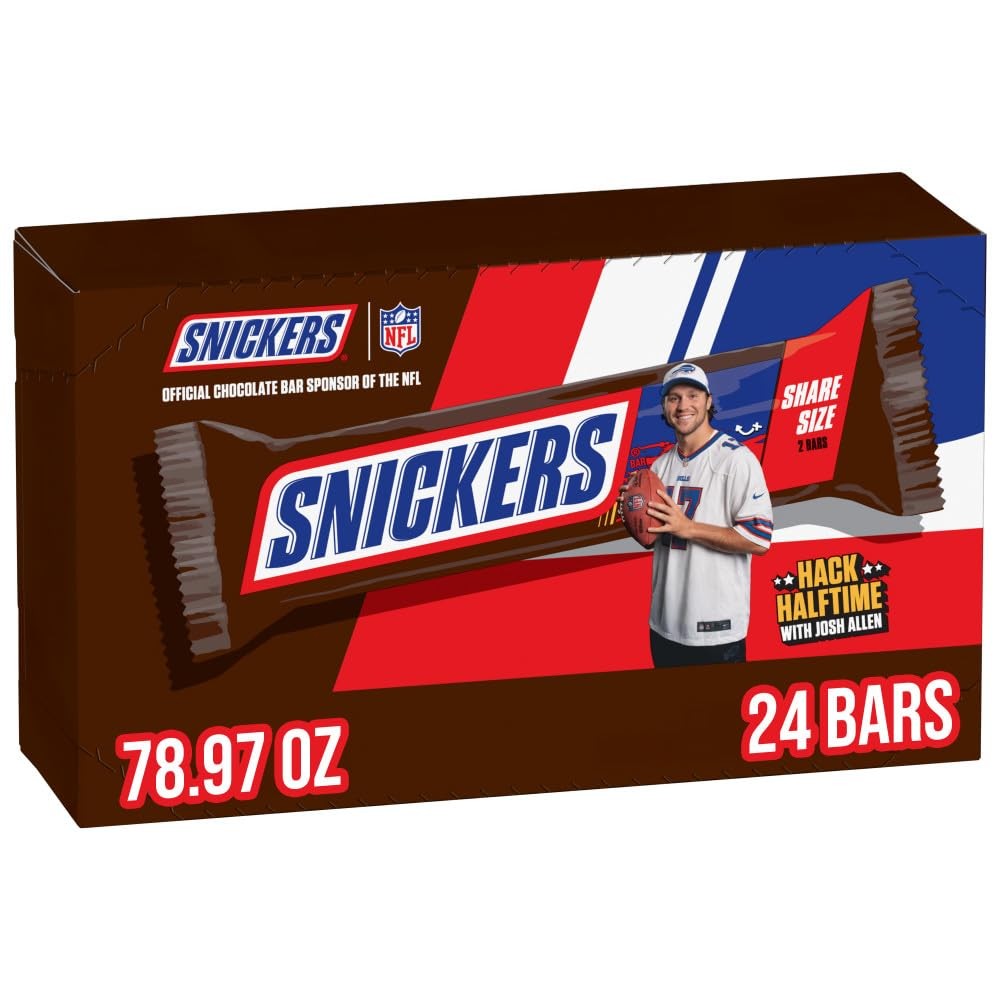 SNICKERS Candy Milk Chocolate Bars, Share Size 3.29 Ounce (Pack of 24), brown