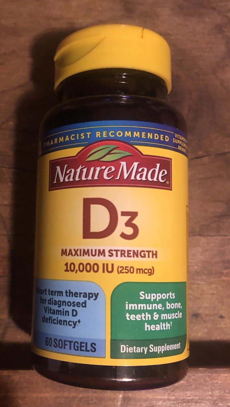Nature Made Vitamin D3 10000 IU Supplement Maximum Strength 60ct EXP 10/2027 NEW