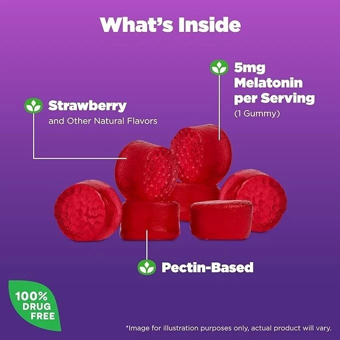 Natrol Melatonin 5mg Sleep Aid Gummies – Strawberry – 140ct -EXP 9/2026 (2 Pack)