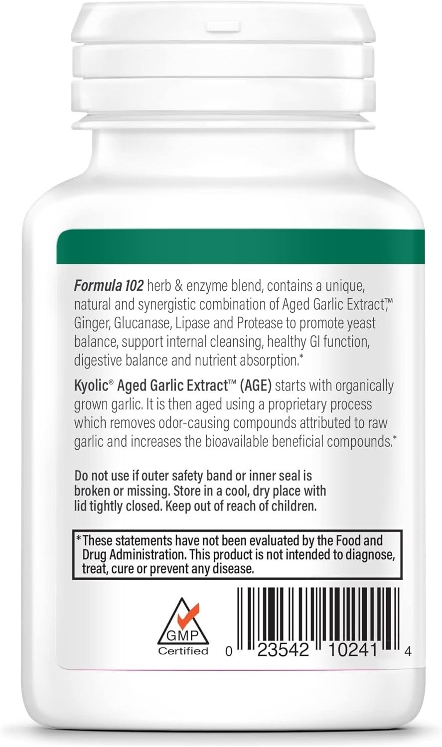 Kyolic Aged Garlic Extract 300-Caps – Odorless Heart & Immune Support Supplement