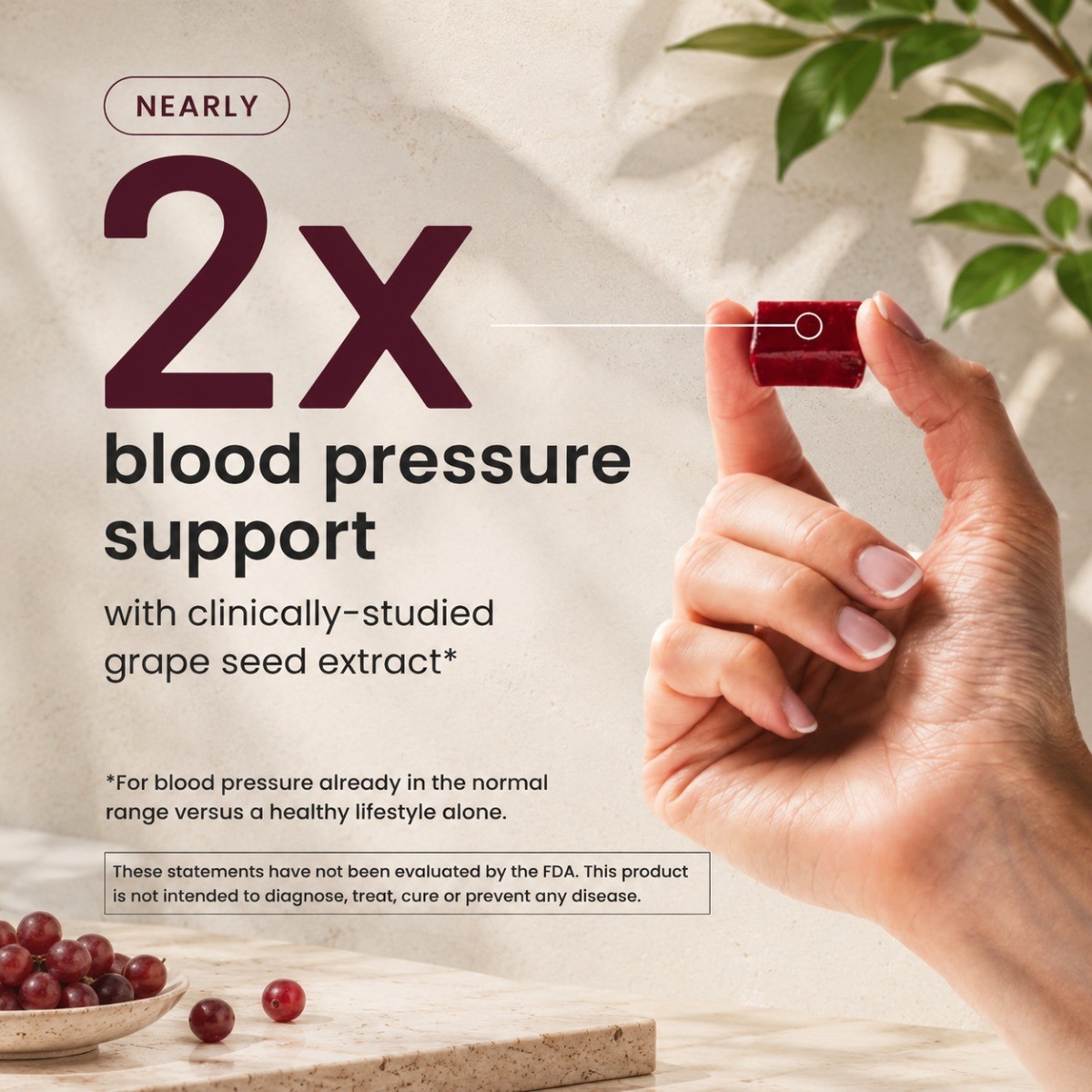 HumanN SuperBeets Pomegranate Berry Chews, 2X BP Support with Grape Seed Extract