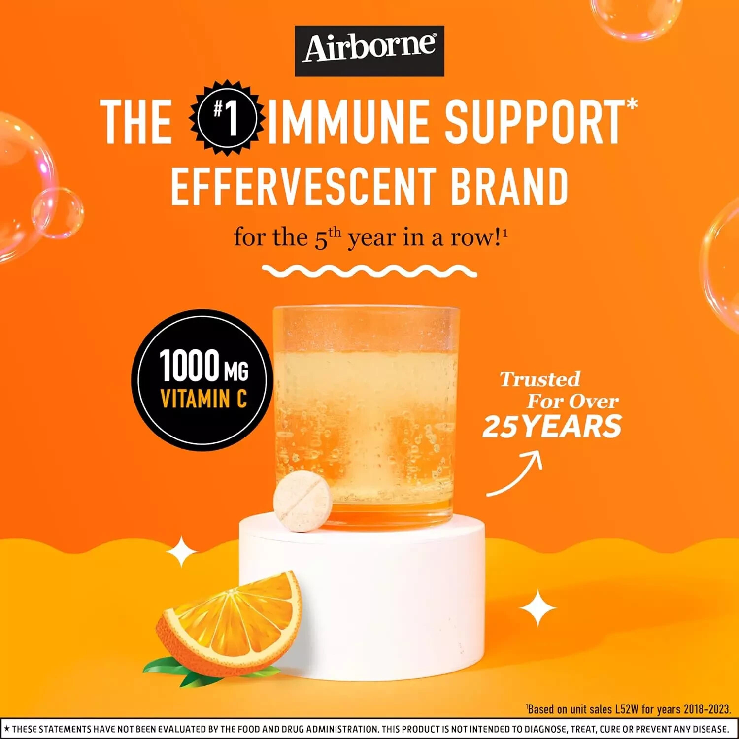 NEW 360 Count Airborne Effervescent Immune Boost Vitamin C Tablets Orange 01/25