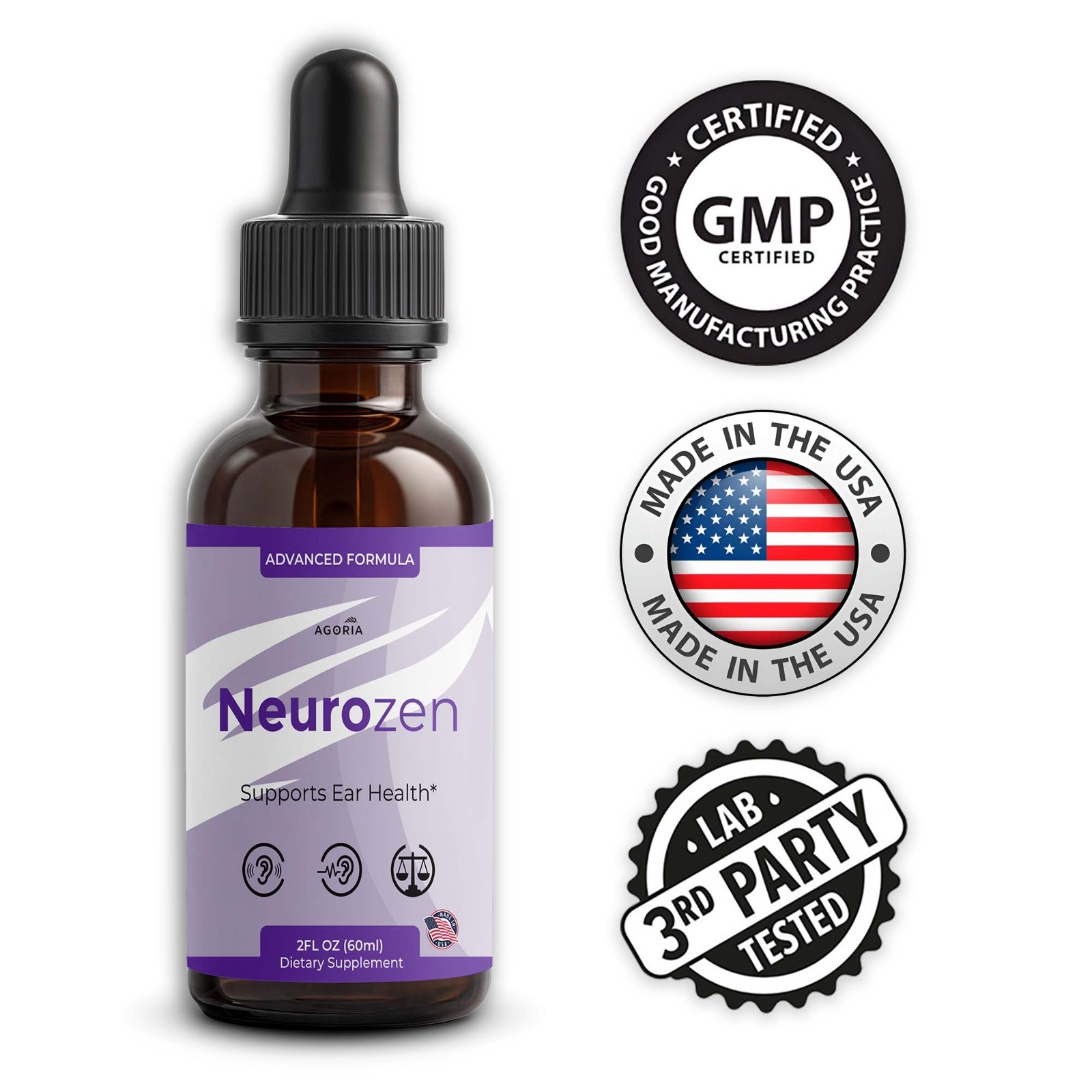 (1 Pack) NeuroZen Drops, Neuro Zen Advanced Ear Health and Hearing Support Drops