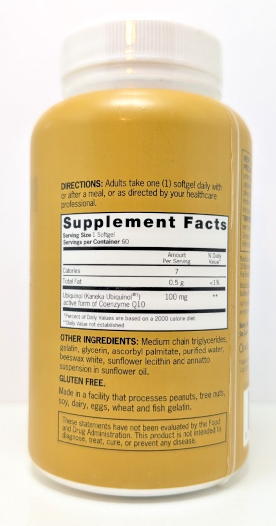 Qunol Ubiquinol Active Form of CoQ10 100mg 60 Softgels Expires 07/26 New Sealed