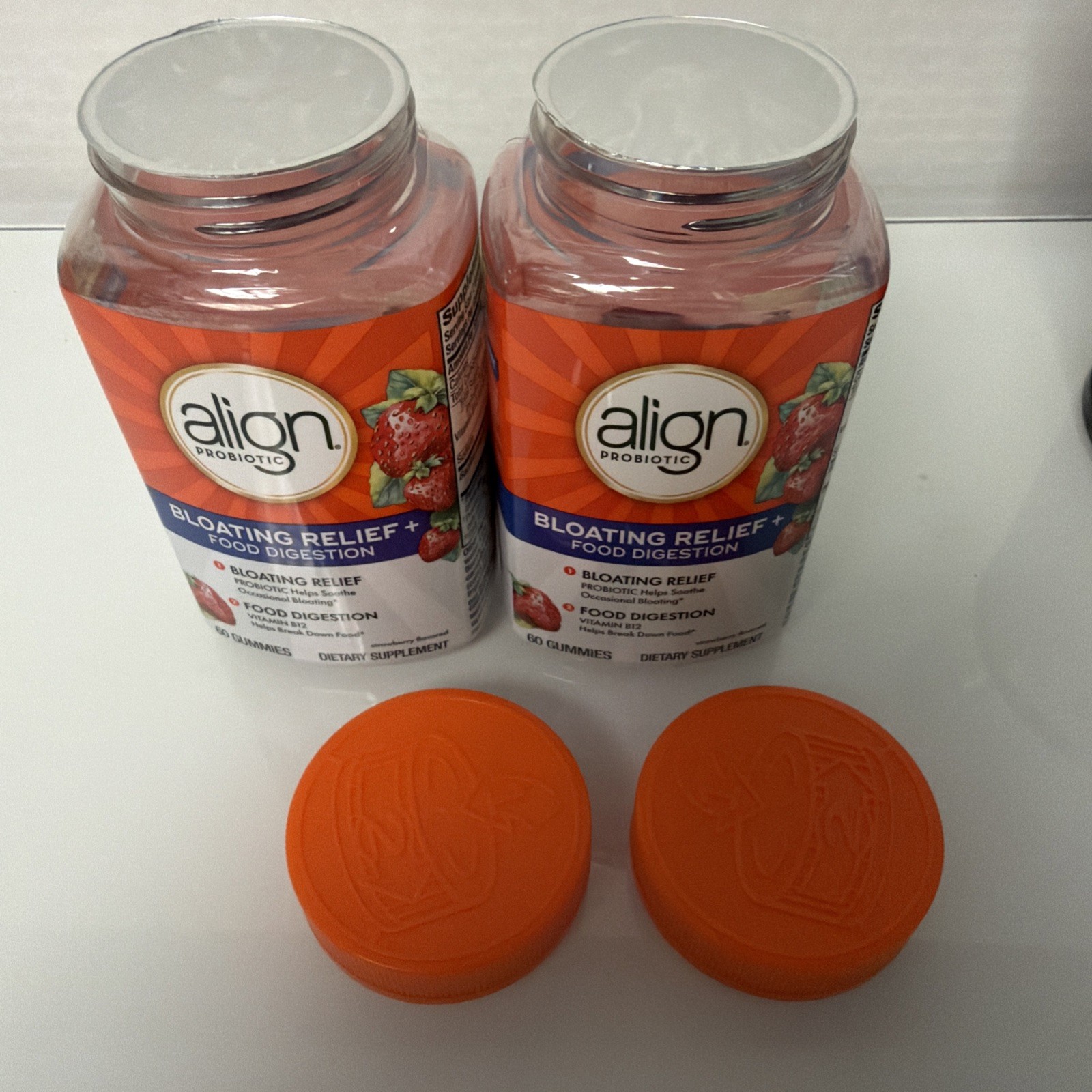 2-Pk Align Probiotic Bloating Relief + Food Digestion 60 Gummies EXP 11/27