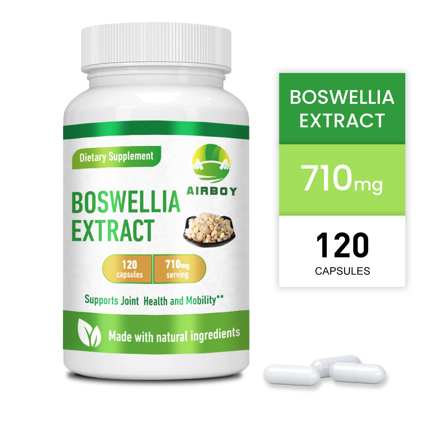 120pcs Boswellia Extract 710mg Capsules – BioPerine – Joint Health, Relieve Pain