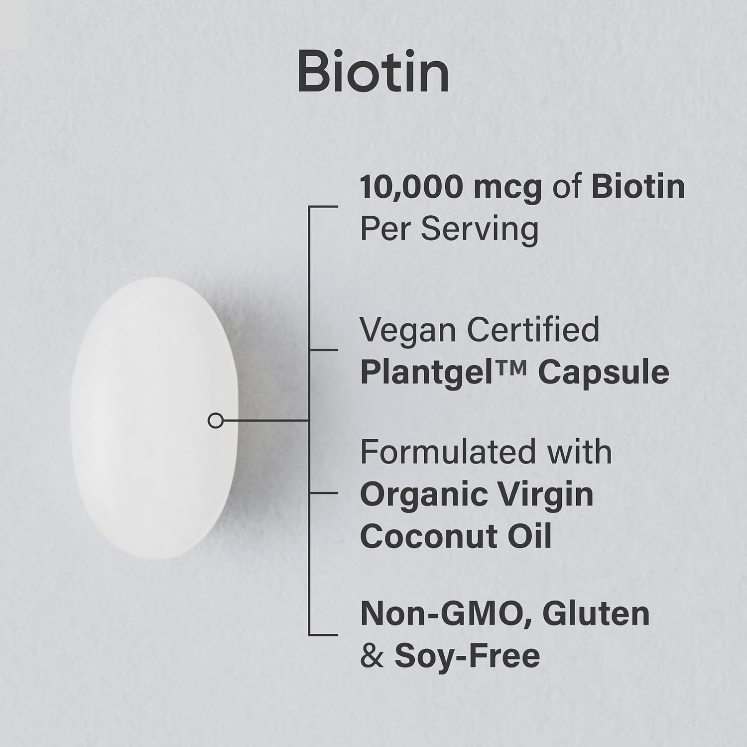 Sports Research Biotin 10000mcg Coconut Oil Hair Skin 120 Softgels