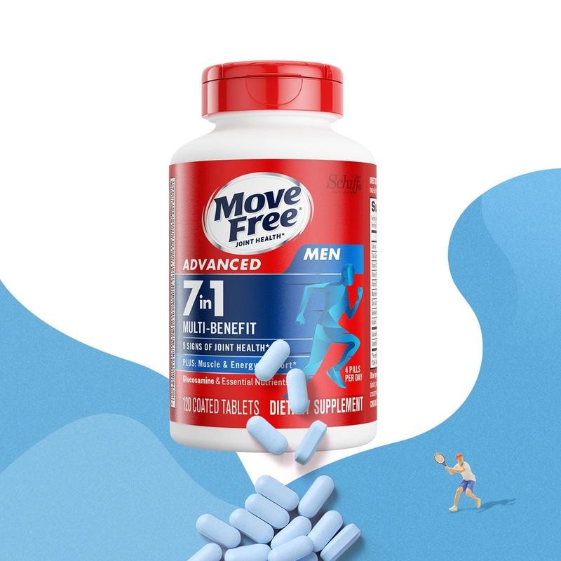 Move Free Enhanced 7-in-1 Glucosamine Chondroitin Multivitamins for Men, 120Tabs
