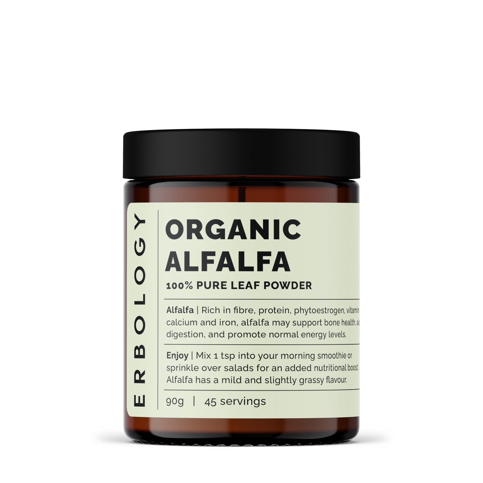 Erbology Organic Alfalfa Powder 3.2 oz – 45 Servings – Supports Bone and Gut …