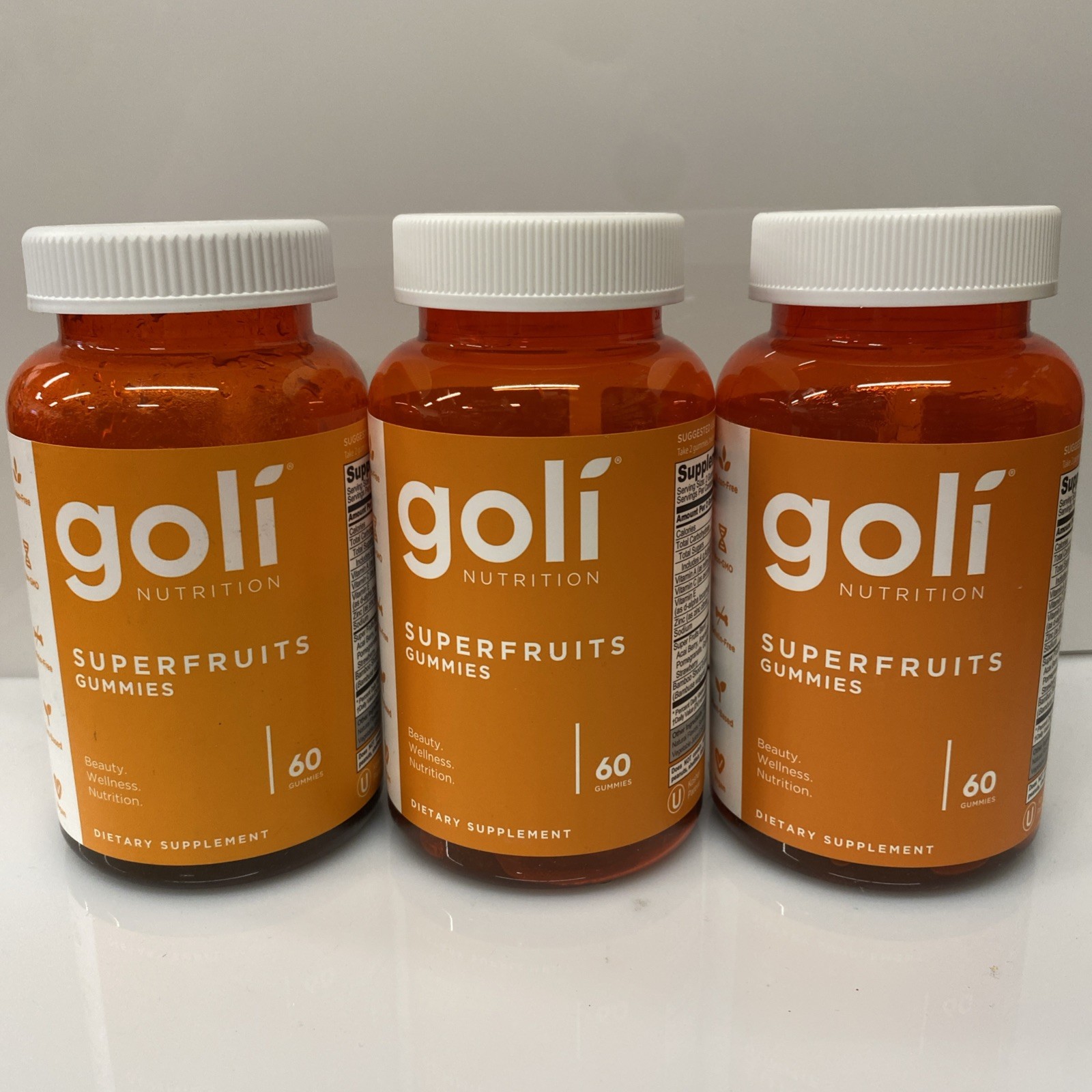 3X Goli Nutrition Superfruits Gummies, 60 CT Each Exp: Read Description