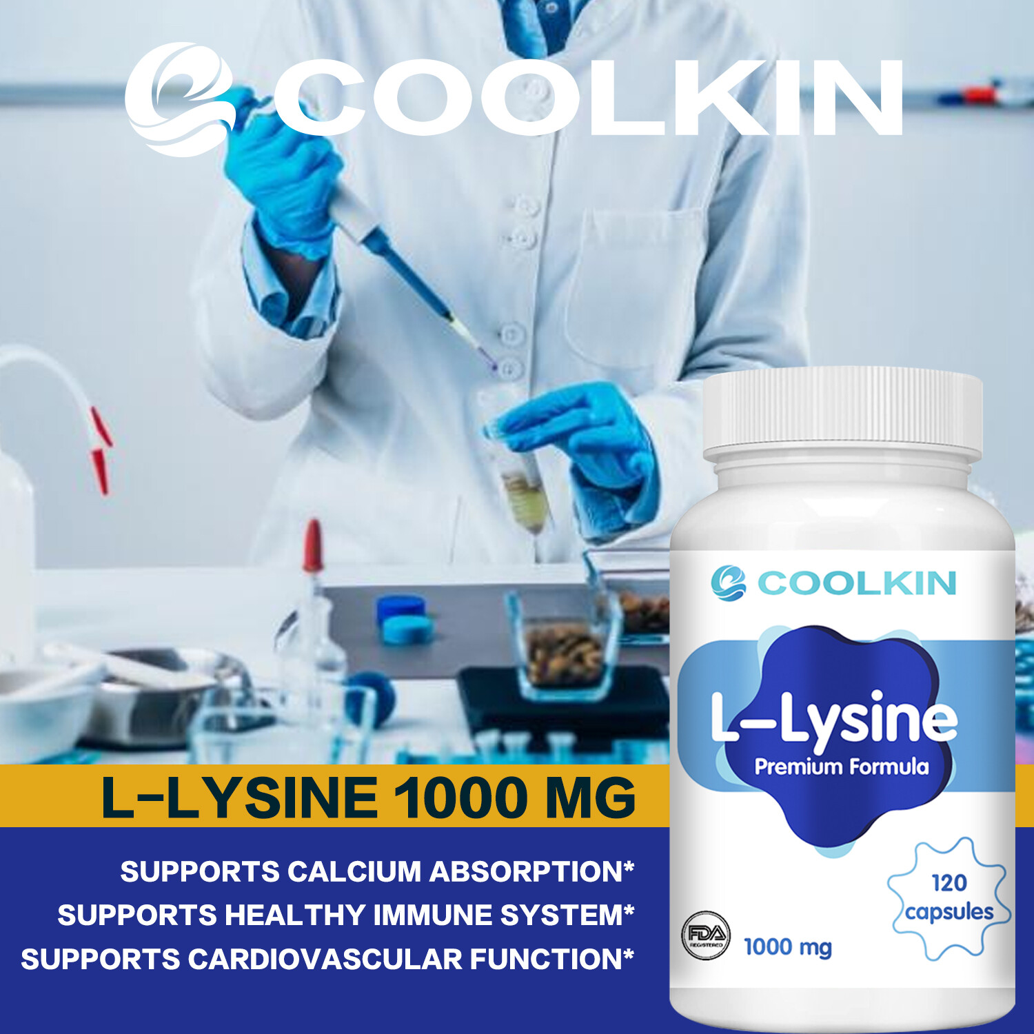 L-Lysine 1000mg – Antiacabolic,Tissue Repair Regener,Immune Support,Gluten Free