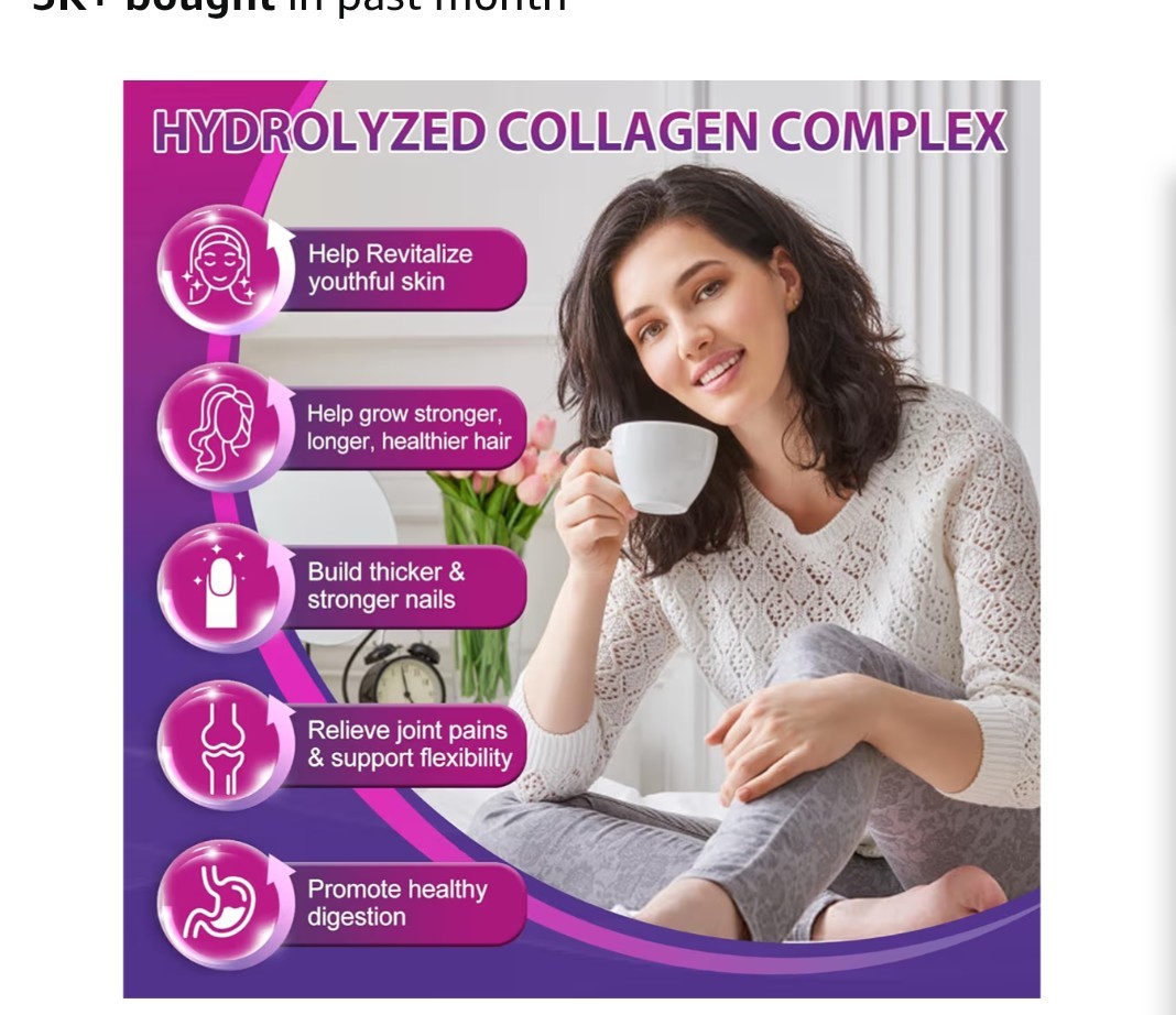 Multi Collagen Peptides Softgel – Type I, II, III, V, X – Hydrolyzed Collagen…