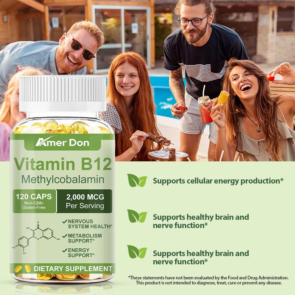 Amer Don Vitamin B12 (Methylcobalamin) 2000mcg, 120 Capsules – Vegetarian Caps