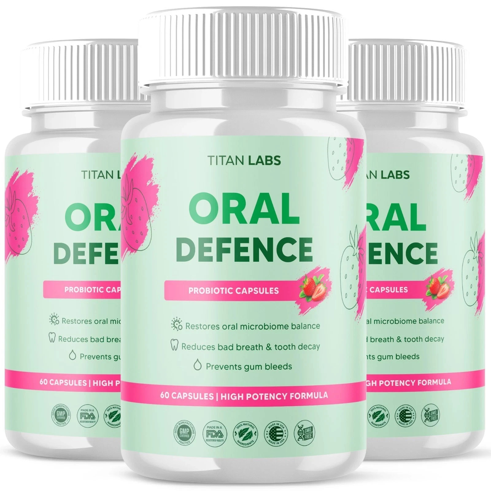 Oral Defence Advanced Probiotic For Healthy Teeth & Gums 60 Capsule Pack Of 3