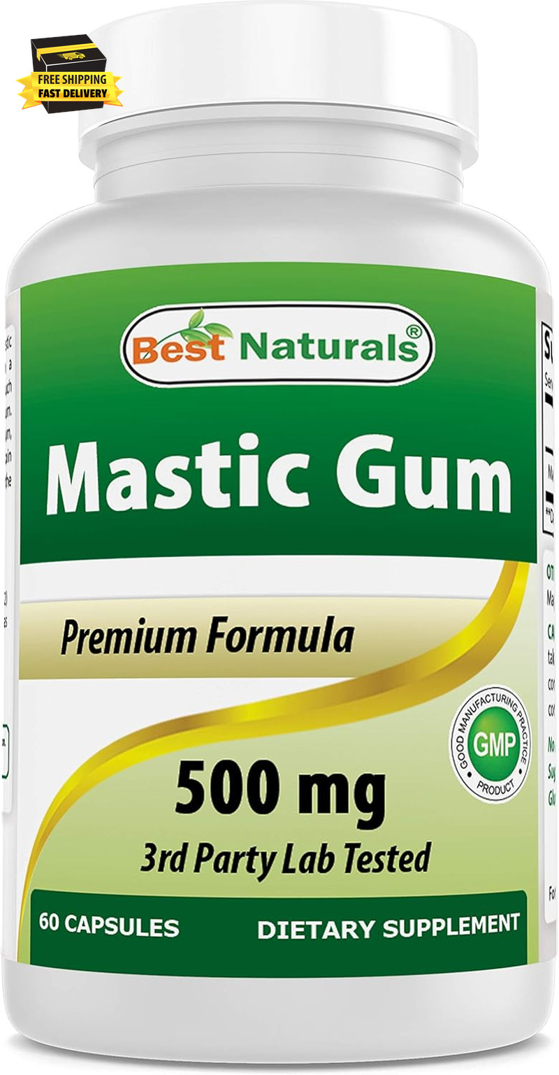 Mastic Gum 500 Mg 60 Capsules ⭐️⭐️⭐️⭐️⭐️