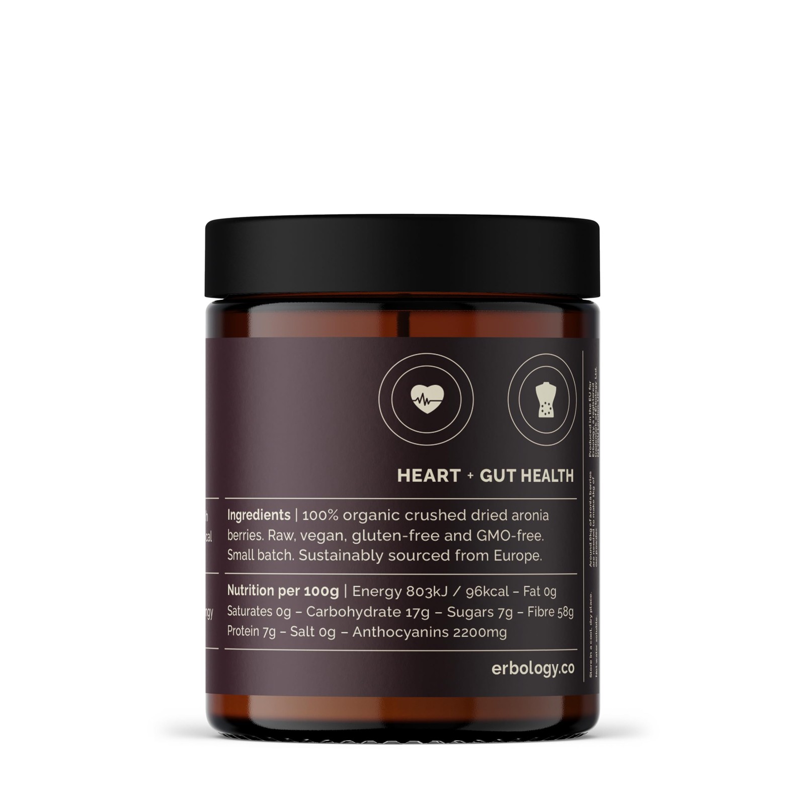 Erbology Organic Aronia Berry Powder 3.2 oz – 30 Servings – Supports Skin Hea…
