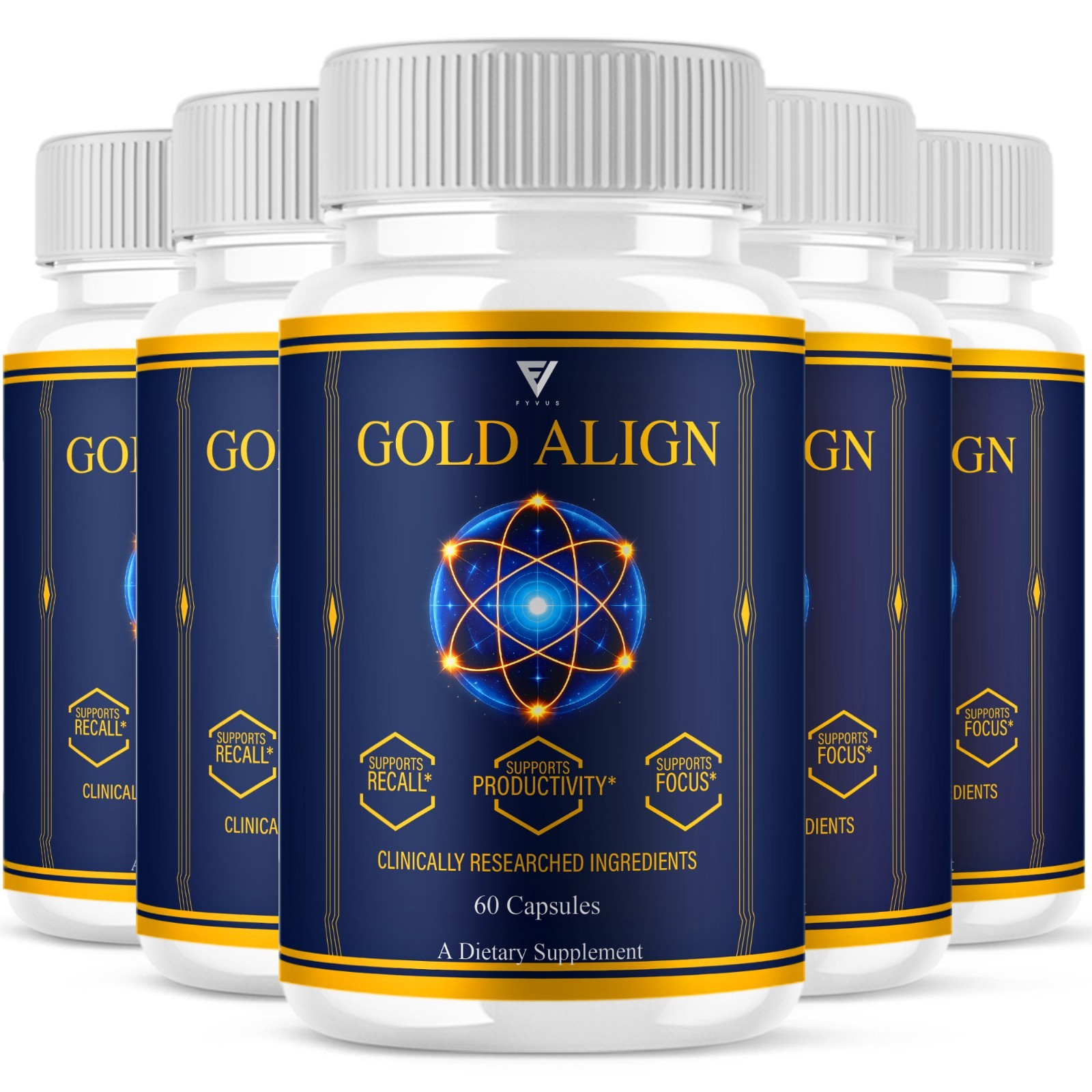 (5 Pack) Gold Align Advanced Brain Support, GoldAlign Supplement (300 Capsules)