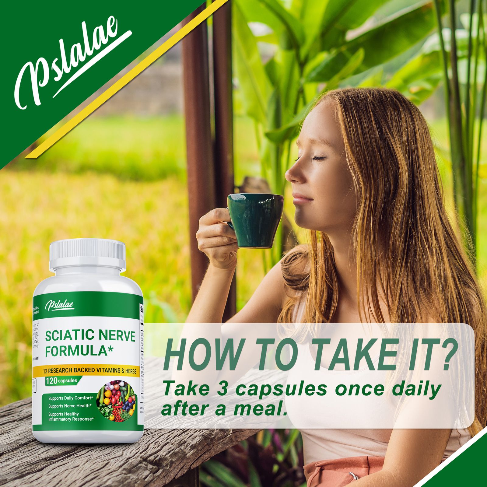 Sciatic Nerve Formula -for Sciatic Nerve Support, Pain Relief, Anti-inflammatory