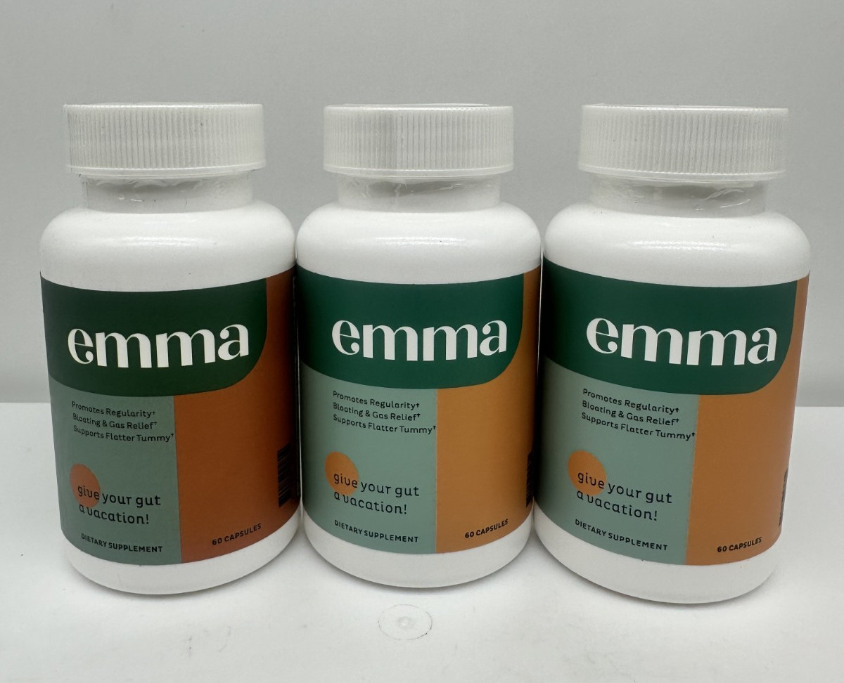 3 Pack Emma Gut Health Supplement 180 Capsules for Bloating Relief & Leaky Gut