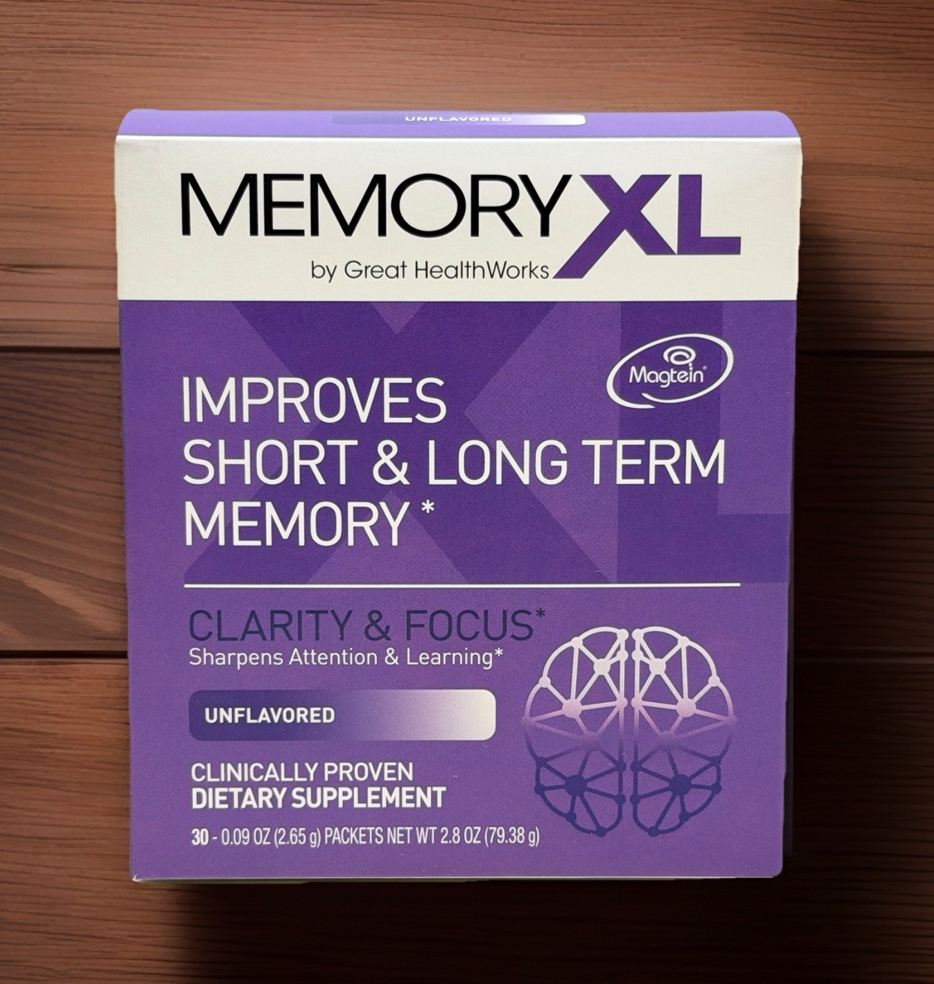 MemoryXL By Great HealthWorks Magtein Memory Supplement 30 Packets Exp 04/2026