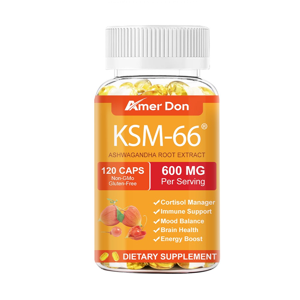 Amer Don KSM-66 Ashwagandha Root Extract 600mg, 60 Vegetarian Caps