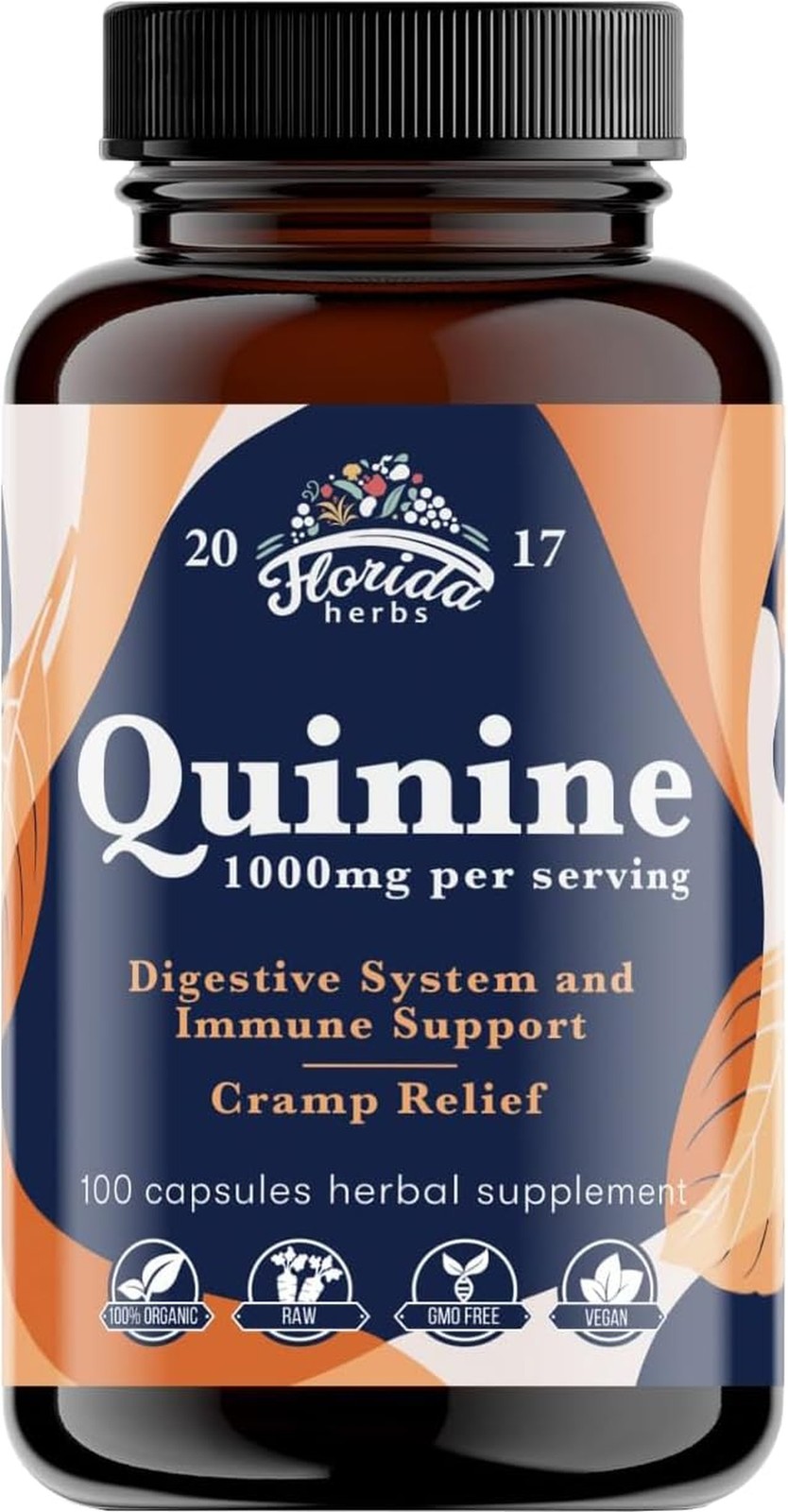 Quinine for Leg Cramps 1000 mg – 110 Capsules – Cinchona Bark Extract Supplem…