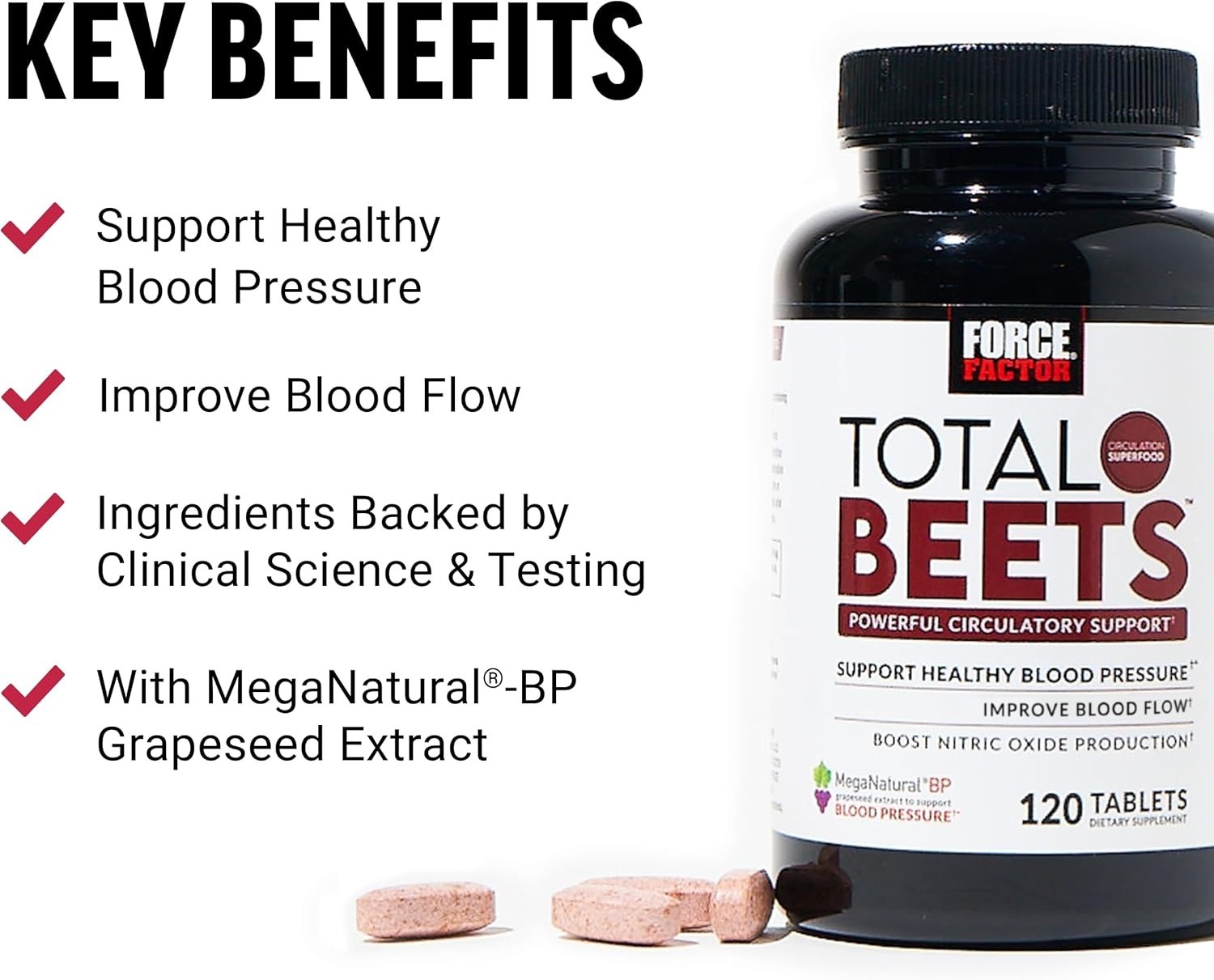 NO3-T Powered Total Beets – 120 Tablets for Enhanced Circulation & Heart Support