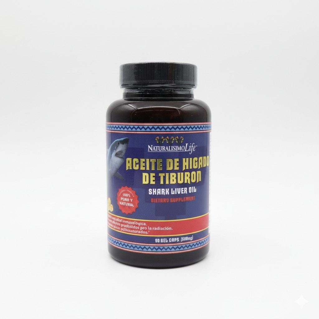 Shark Liver Oil Aceite de Higado de Tiburon 500mg 100 Gel Caps