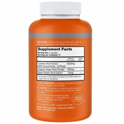 Qunol Turmeric 95% Curcuminoids 1,500 mg, 180 Capsules