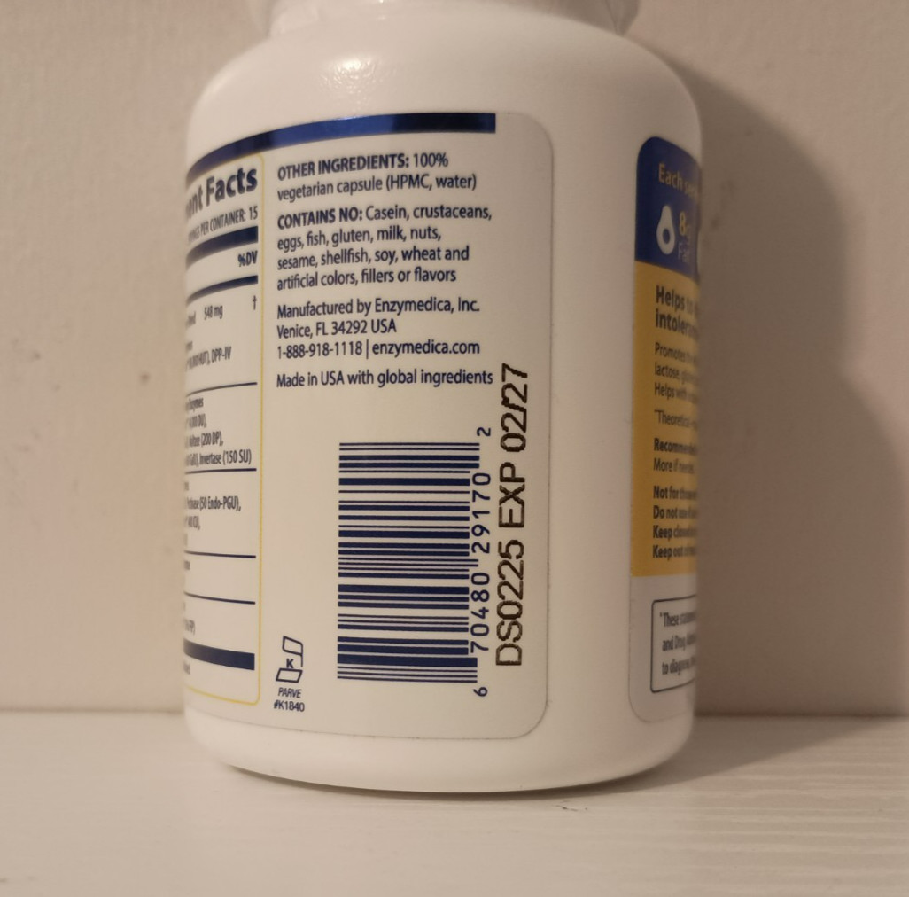 Enzymedica® Digest Spectrum 30 Capsules Casein-Free, Dairy-Free, Egg-Free VEGAN