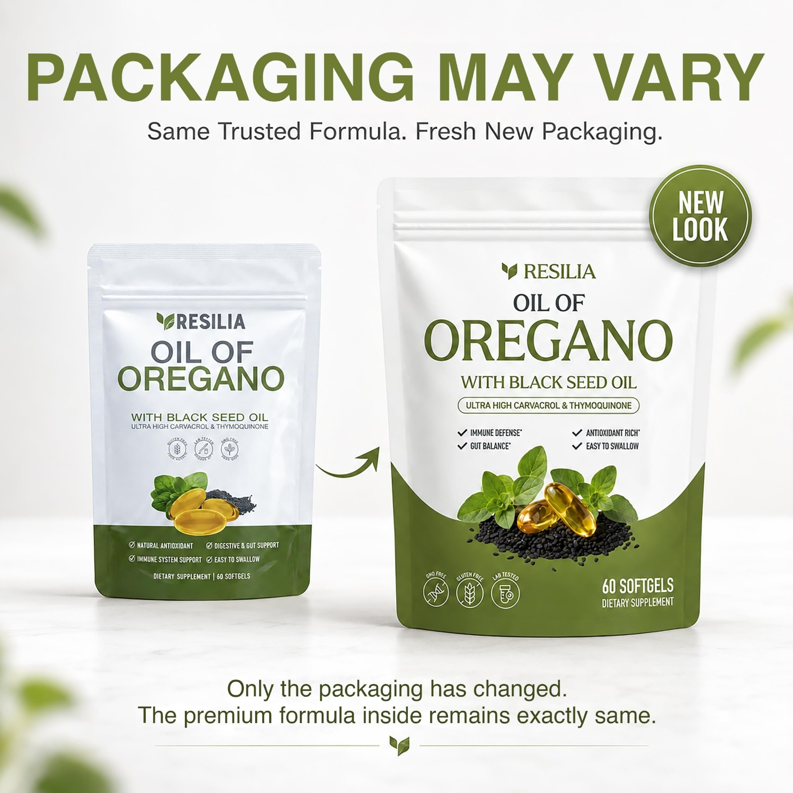 Oil of Oregano Softgels with Black Seed Oil – 180 Non-GMO, Gluten-Free, Soy-Free