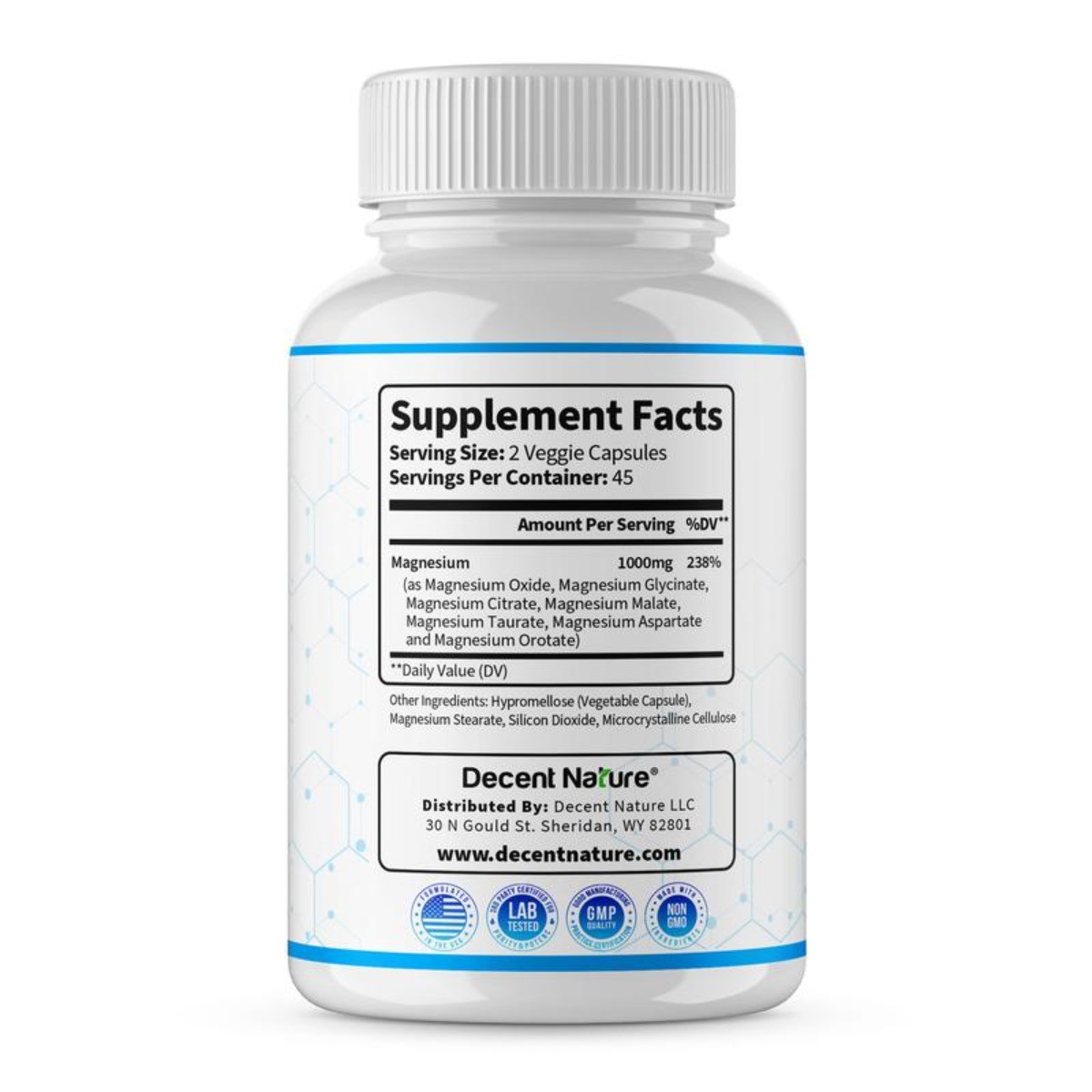 Magnesium Complex 1000mg Made with 7 Elemental Magnesium 90 Capsules