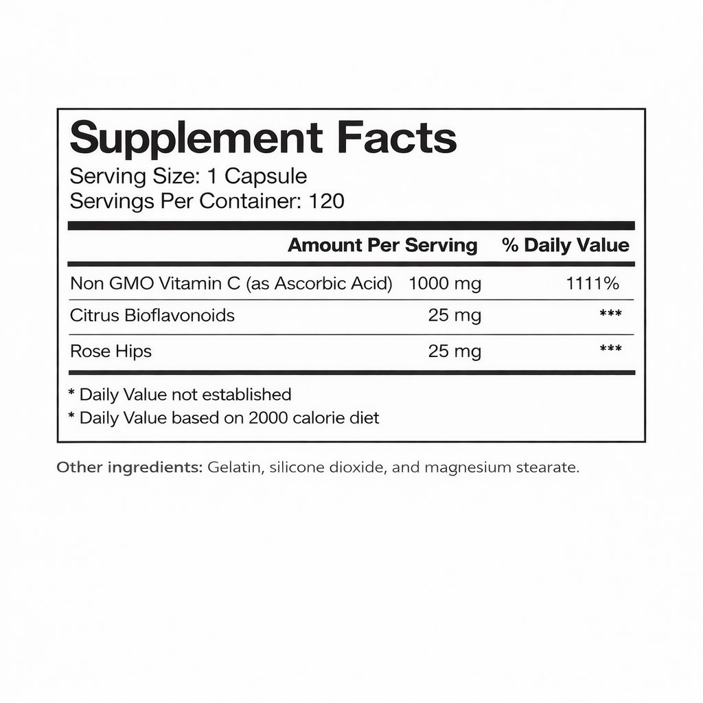 Vitamin C 1000 mg Buffered Capsules 240 Count 2 Pack Non Acidic Easy on Stomach