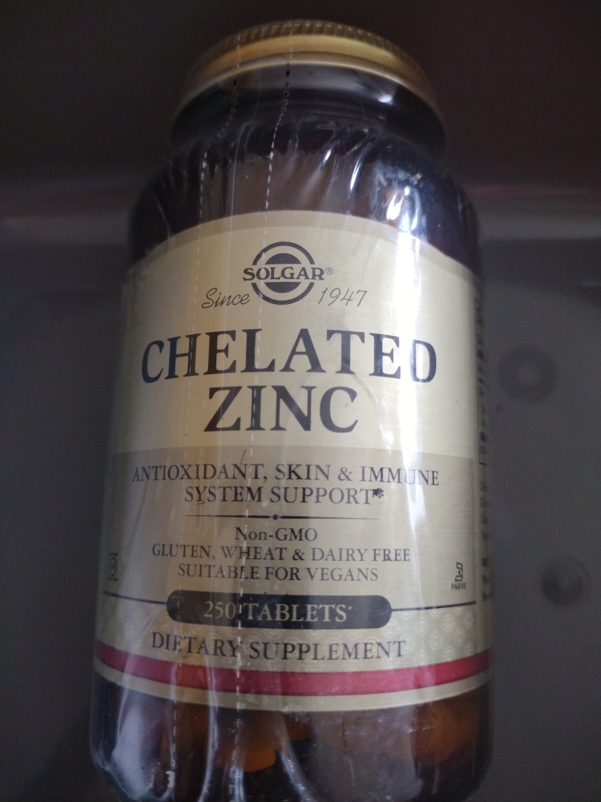 SOLGAR Chelated ZINC – 250 Tablets – Non-GMO – NEW SEALED – EXP. 10/2024