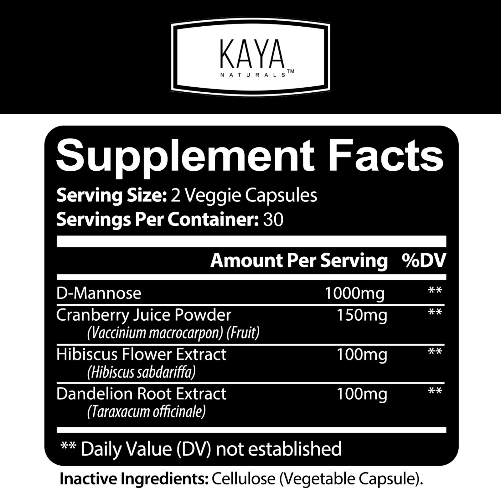 Urinary Tract Balance 1350mg 60ct D Mannose w/ Cranberry Bladder Control Health