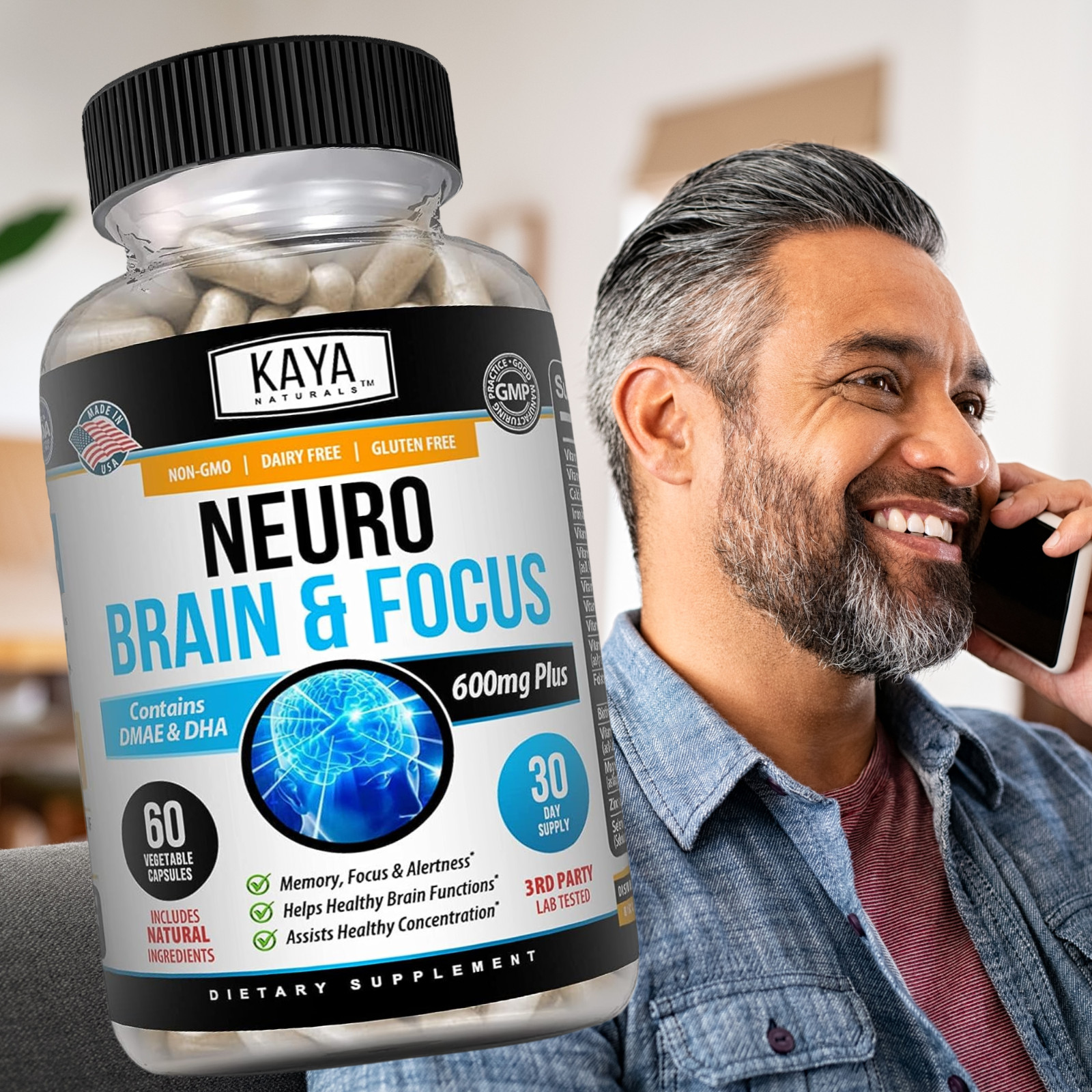 (2 Pack) Neuro Brain & Focus, Memory, Function, Clarity Nootropic Supplement